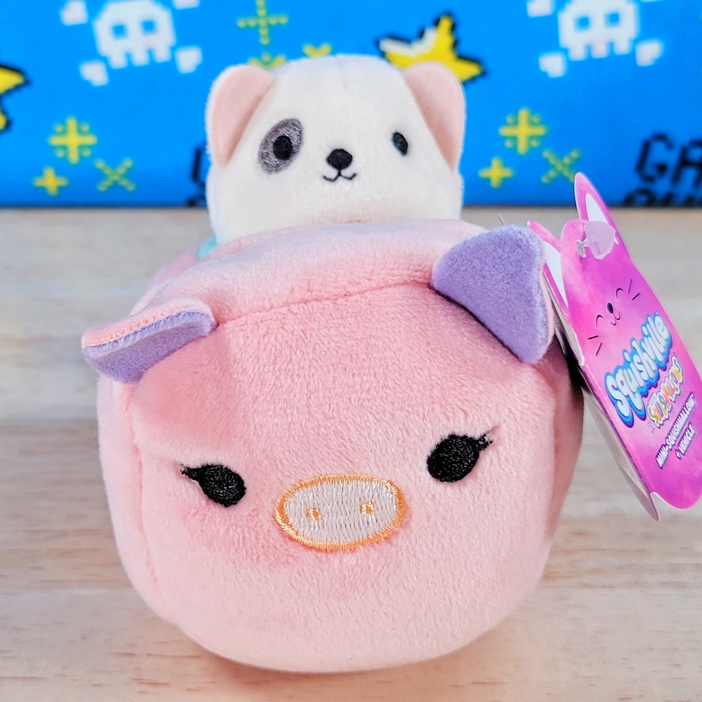 Squishville Squishmallow Charlie The Terrier In Patty the Cow Vehicle Plush NWT